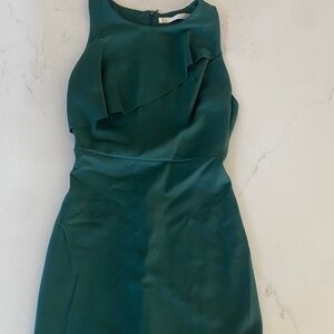 Zara Teal Ruffle Detail Mini Dress